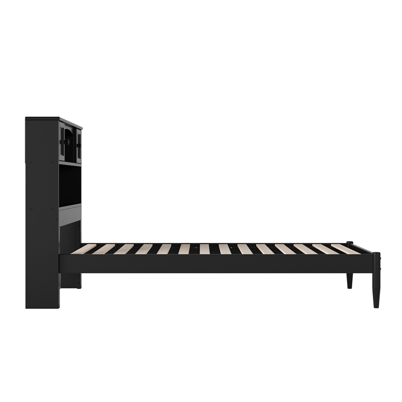 Denver Twin Wood Platform Bed in Black