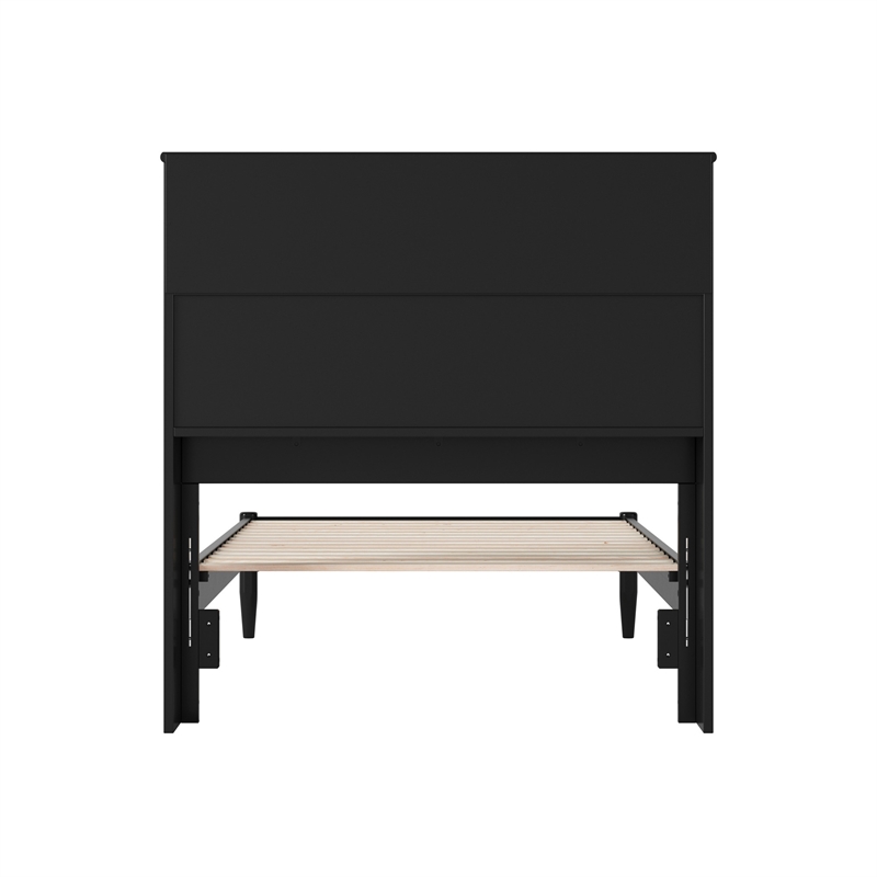 Denver Twin Wood Platform Bed in Black