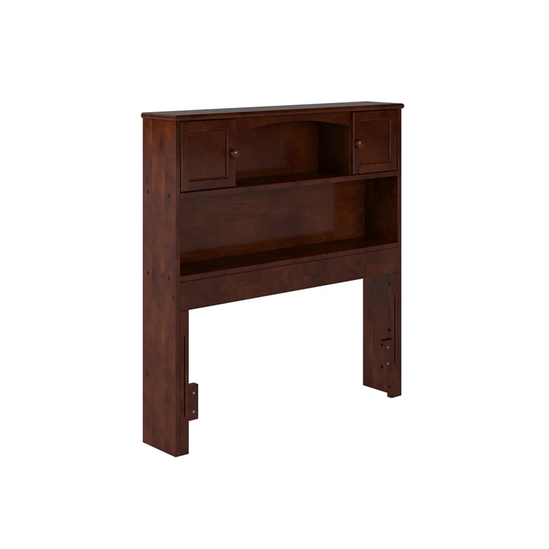 Denver Twin Wood Storage Bookcase Headboard in White