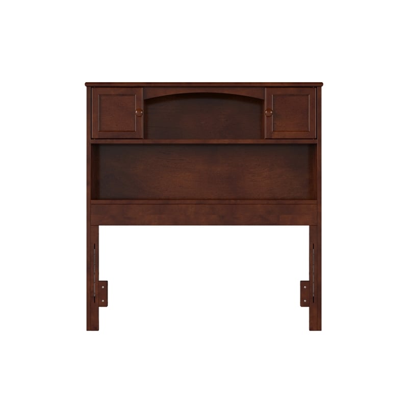 Denver Twin Wood Storage Bookcase Headboard in White