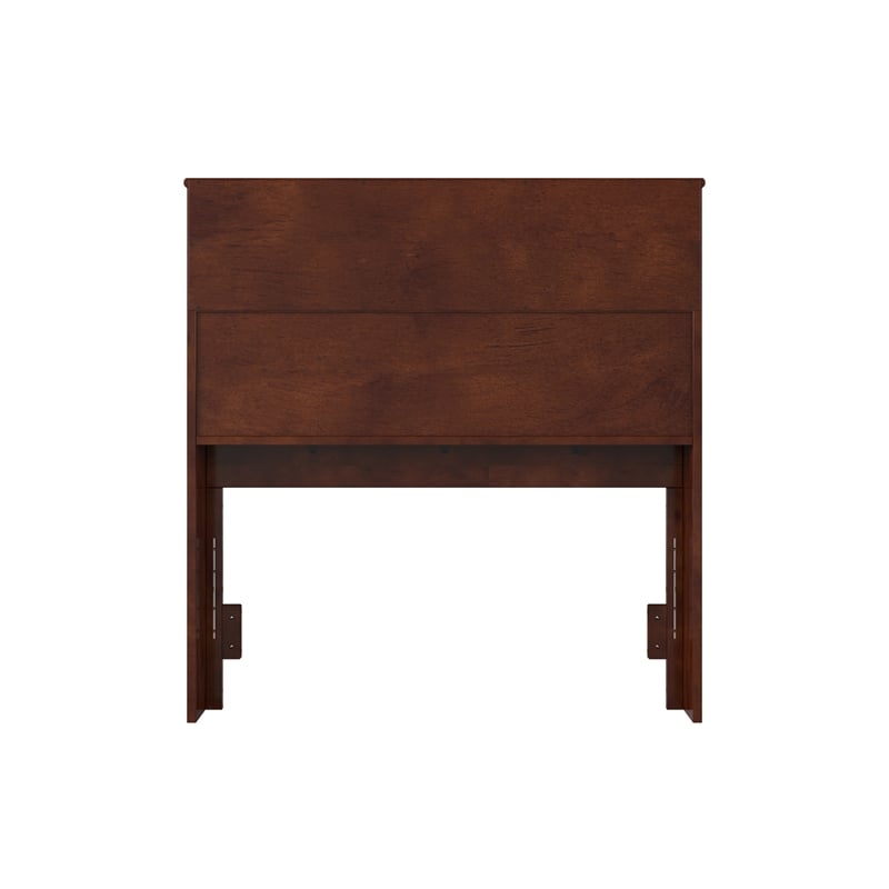 Denver Twin Wood Storage Bookcase Headboard in Walnut
