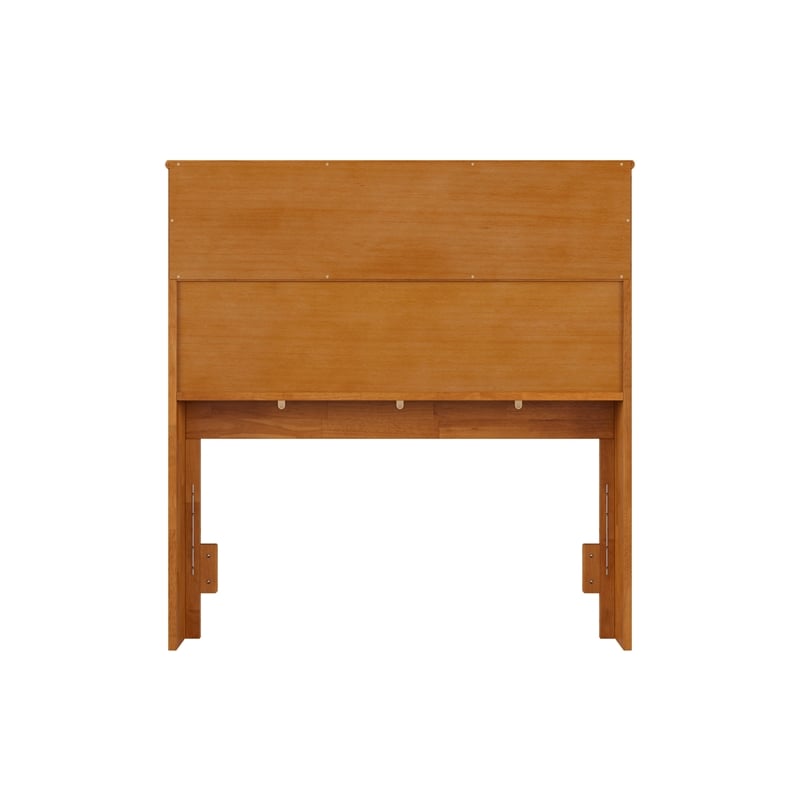 Denver Twin Wood Storage Bookcase Headboard in Light Toffee