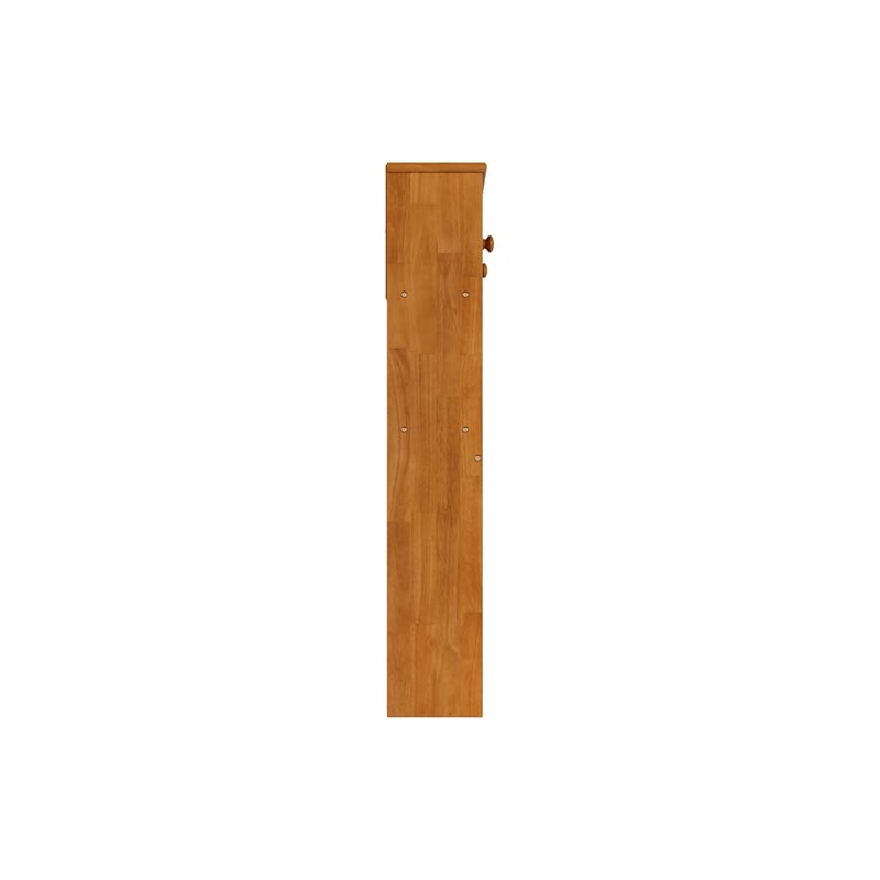 Denver Twin Wood Storage Bookcase Headboard in Light Toffee
