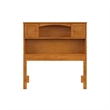 Denver Twin Wood Storage Bookcase Headboard in Light Toffee