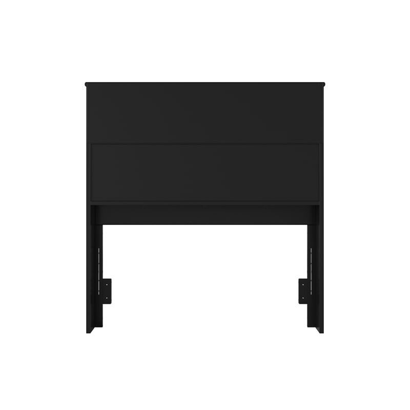 Denver Twin Wood Storage Bookcase Headboard in Black