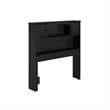 Denver Twin Wood Storage Bookcase Headboard in Black