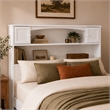 Denver Full Wood Storage Bookcase Headboard in White