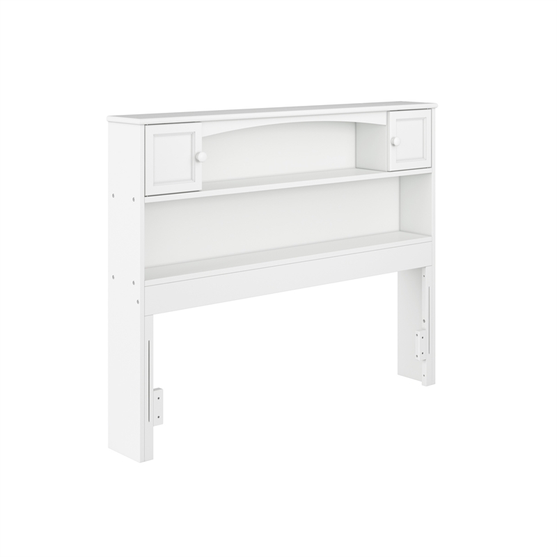 Denver Full Wood Storage Bookcase Headboard in White