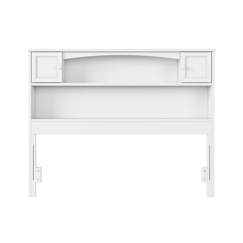Denver Full Wood Storage Bookcase Headboard in White