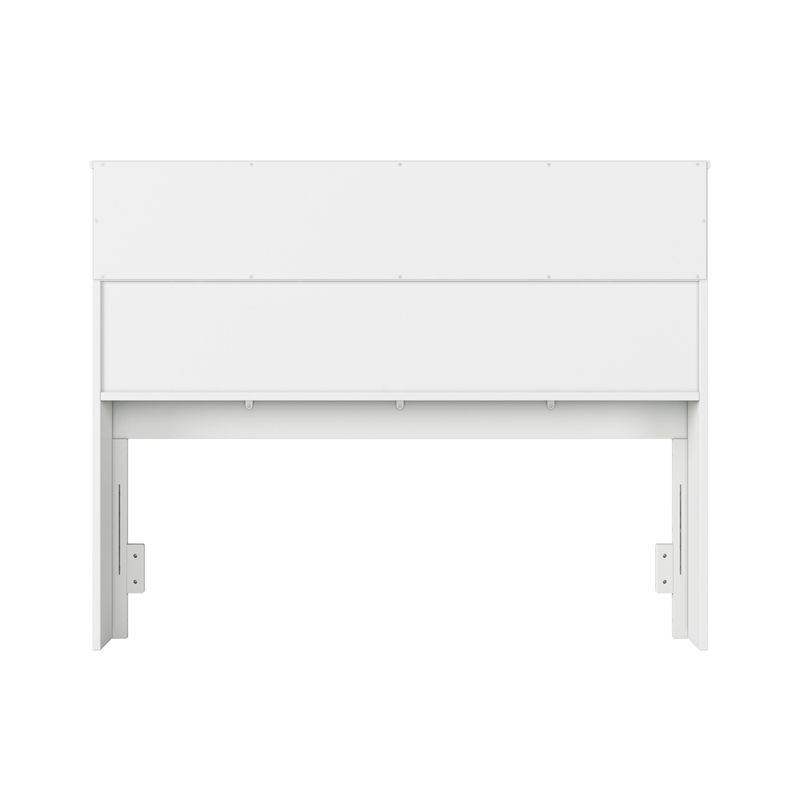 Denver Full Wood Storage Bookcase Headboard in White