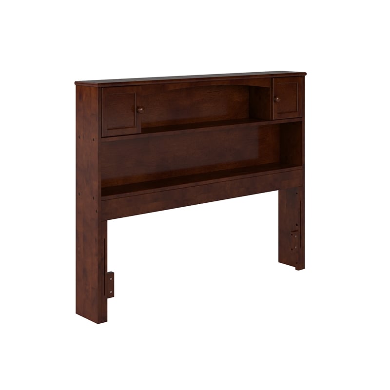 Denver Full Wood Storage Bookcase Headboard in Walnut