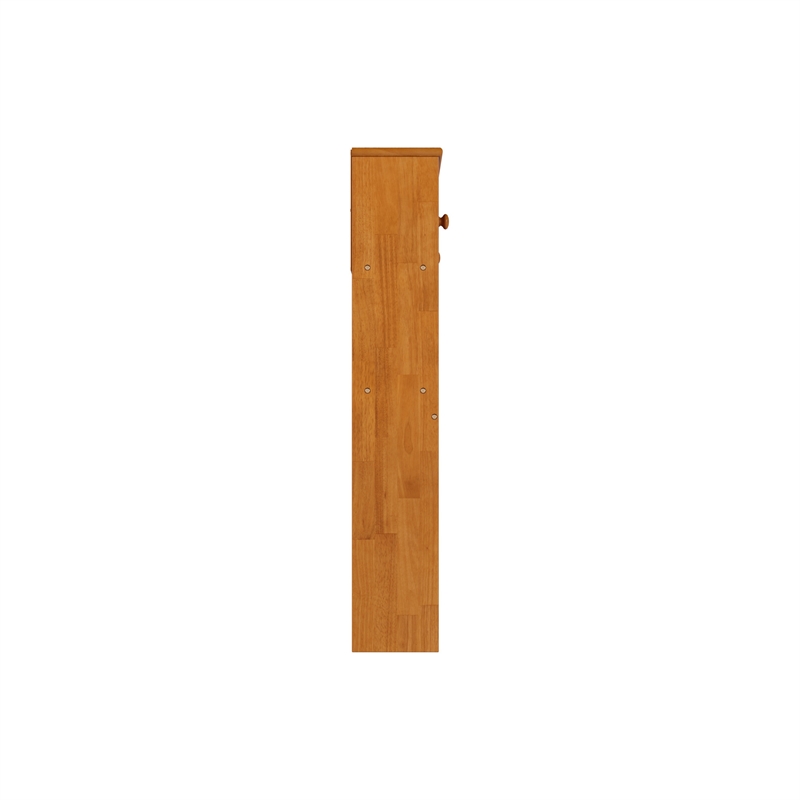 Denver Full Wood Storage Bookcase Headboard in Light Toffee