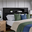 Denver Full Solid Wood Storage Bookcase Headboard in Black