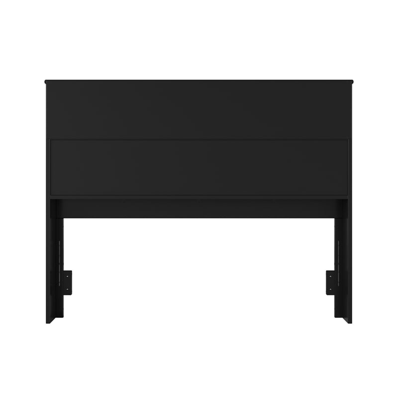 Denver Full Solid Wood Storage Bookcase Headboard in Black