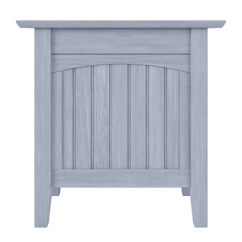 Wysteria Wood Side Table with USB Charger in Gray