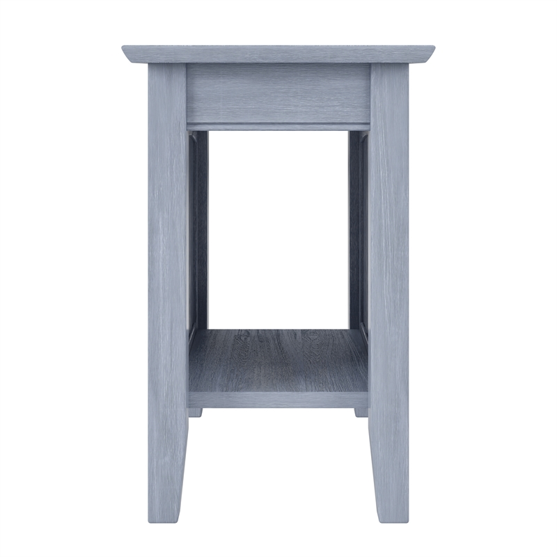 Wysteria Wood Side Table with USB Charger in Gray