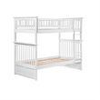 AFI Columbia Twin Over Twin Solid Wood Bunk Bed in White Finish