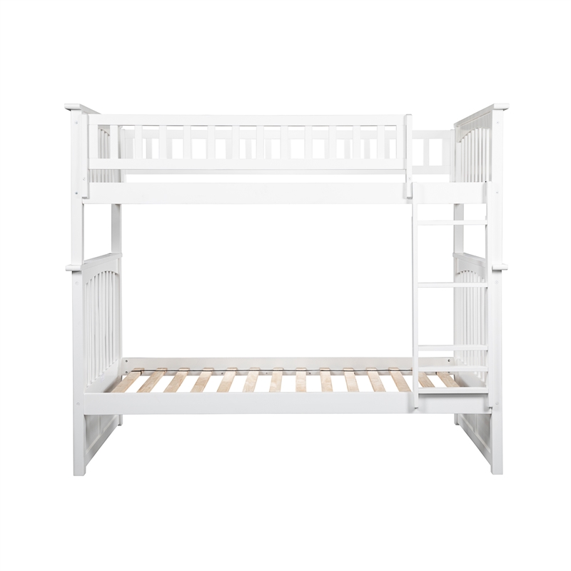 AFI Columbia Twin Over Twin Solid Wood Bunk Bed in White Finish