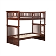 AFI Columbia Twin Over Twin Solid Wood Bunk Bed in Walnut