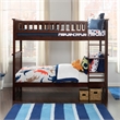 AFI Columbia Twin Over Twin Solid Wood Bunk Bed in Walnut