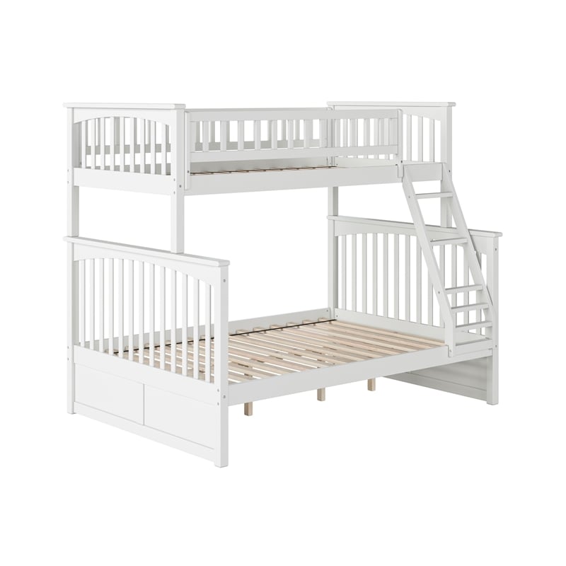 AFI Columbia Twin Over Full Solid Wood Bunk Bed in White