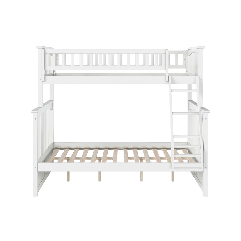 AFI Columbia Twin Over Full Solid Wood Bunk Bed in White