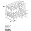 AFI Columbia Twin Over Full Solid Wood Bunk Bed in White
