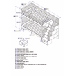 AFI Columbia Twin Over Twin Solid Wood Staircase Bunk Bed in White