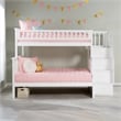 AFI Columbia Twin Over Full Solid Wood Staircase Bunk Bed in White