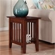 AFI Mission Solid Wood Chair Side Contemporary Table in Walnut