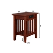 AFI Mission Solid Wood Chair Side Table with BuiltIn Device Charger Brown Walnut