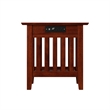 AFI Mission Solid Wood Chair Side Table with BuiltIn Device Charger Brown Walnut
