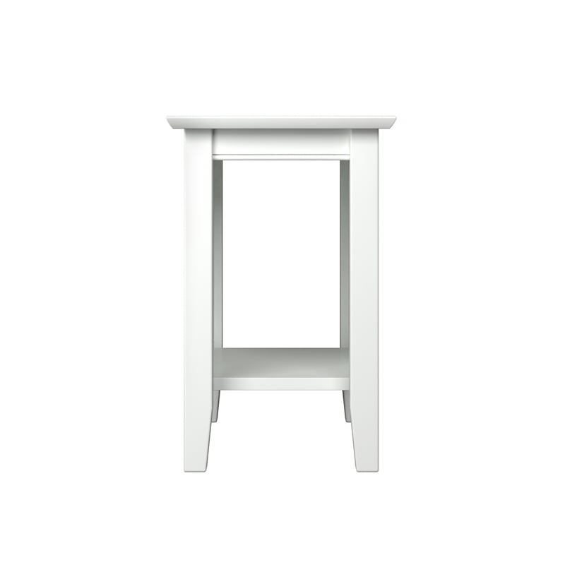 AFI Nantucket Solid Wood Transitional Chair Side Table in White