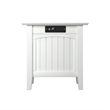 AFI Nantucket Solid Wood Chair Side Table with Built in Device Charger in White