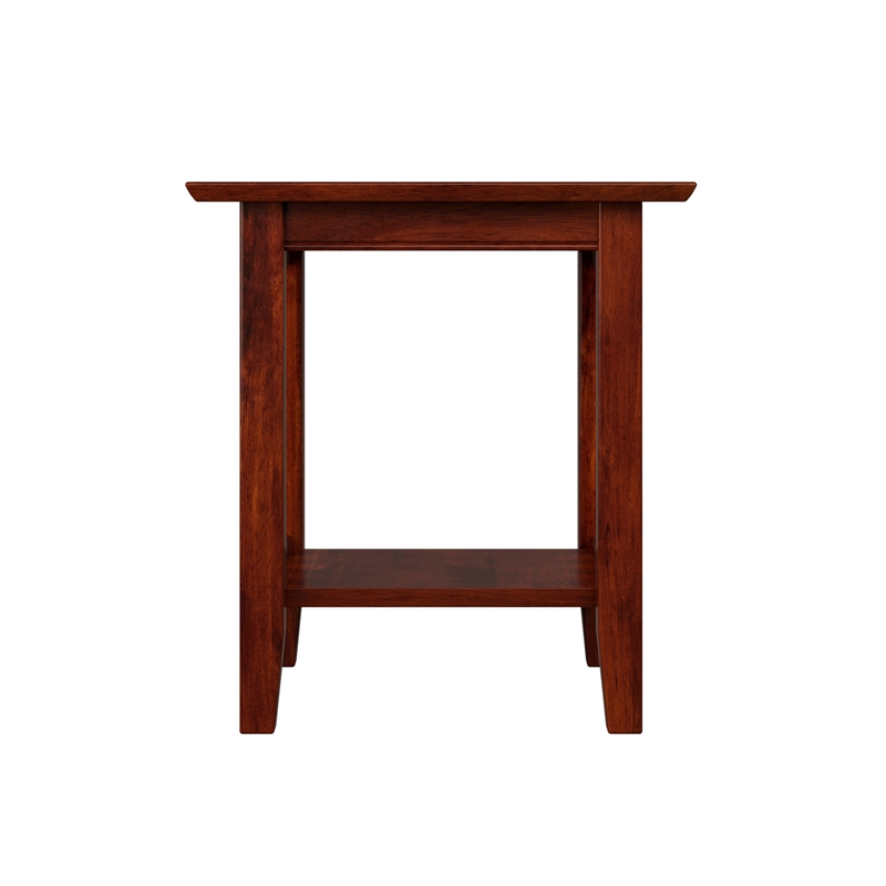 AFI Mission Solid Wood Contemporary End Table in Walnut Brown