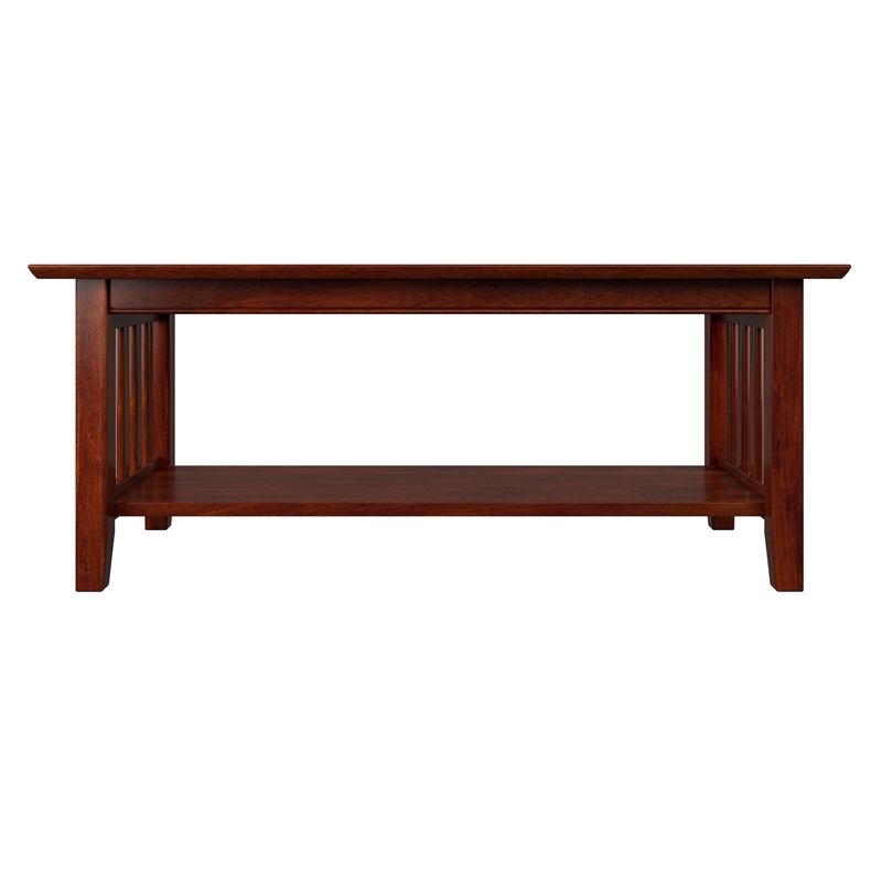 AFI Mission Solid Wood Transitional Coffee Table in Walnut Brown