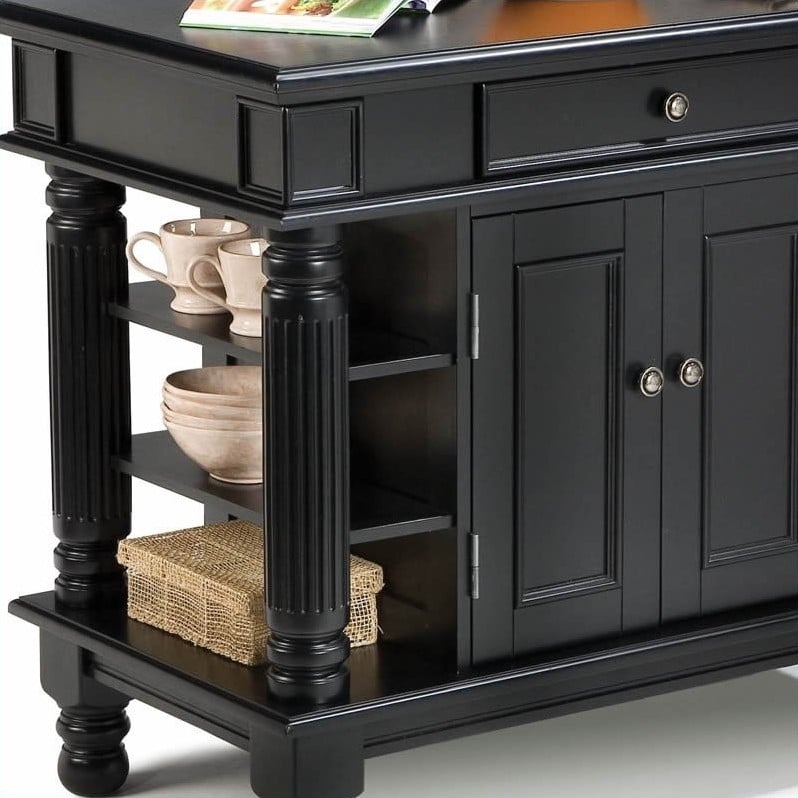 Home Styles Island Black Kitchen Cart 095385791070  