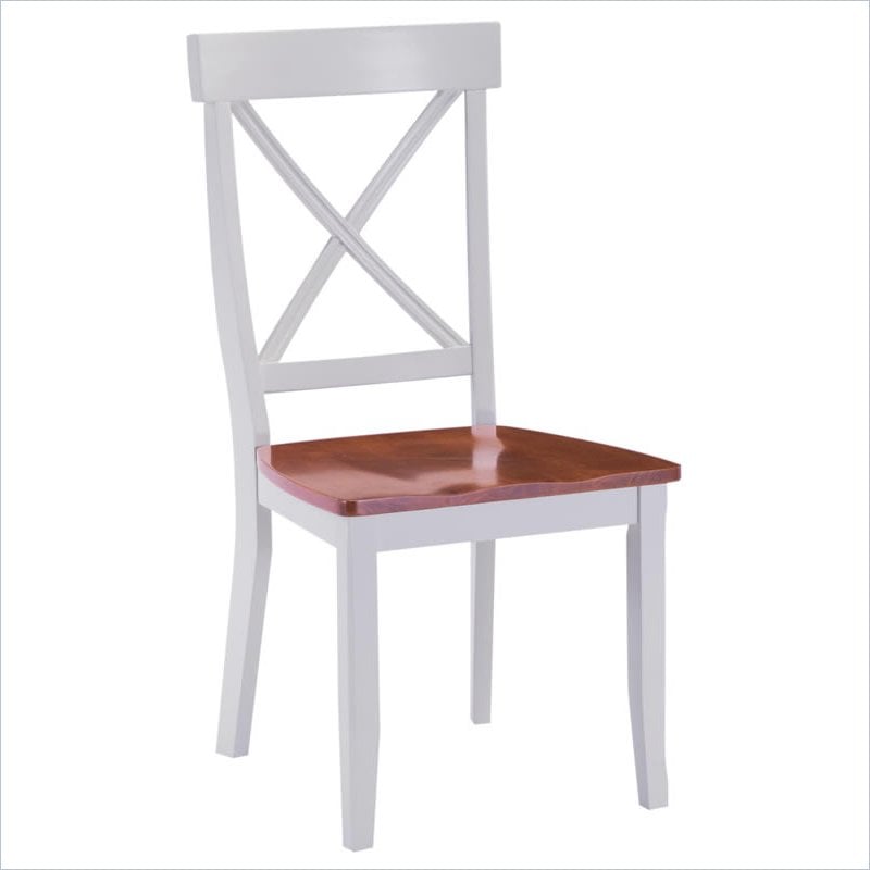 Home Styles Wood Dining Side Chair White & Cottage Oak Finish (Set of 